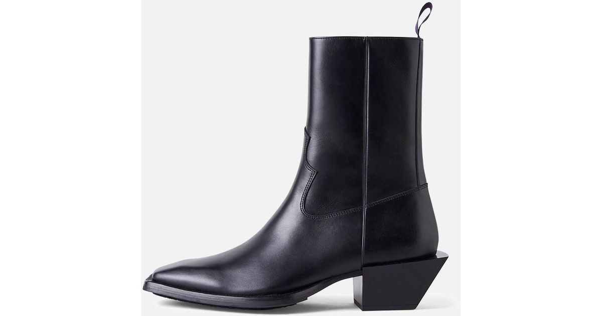 Eytys Luciano Leather Western Boots in Black | Lyst