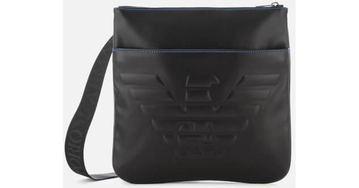 emporio armani flat messenger bag