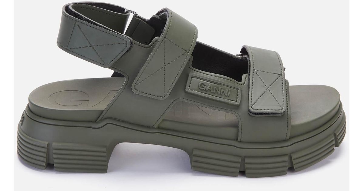 Ganni Sustainable Rubber Sandals in Green Lyst
