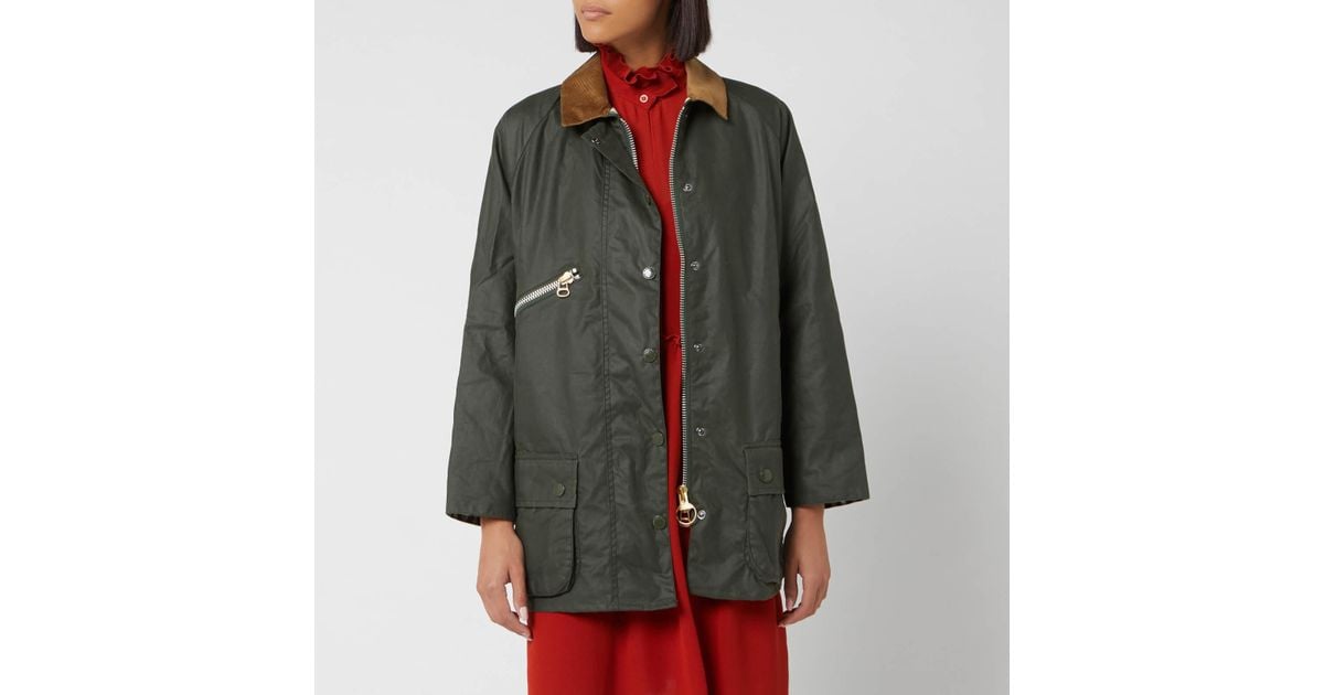 Barbour Alexa Chung Edith Wax Jacket in Green Lyst