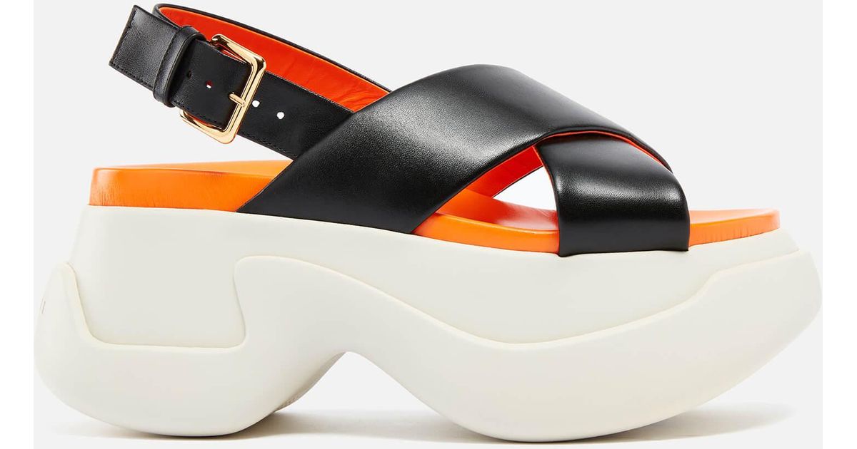 Marni Dada Bumper Leather Sandals in Blue Lyst