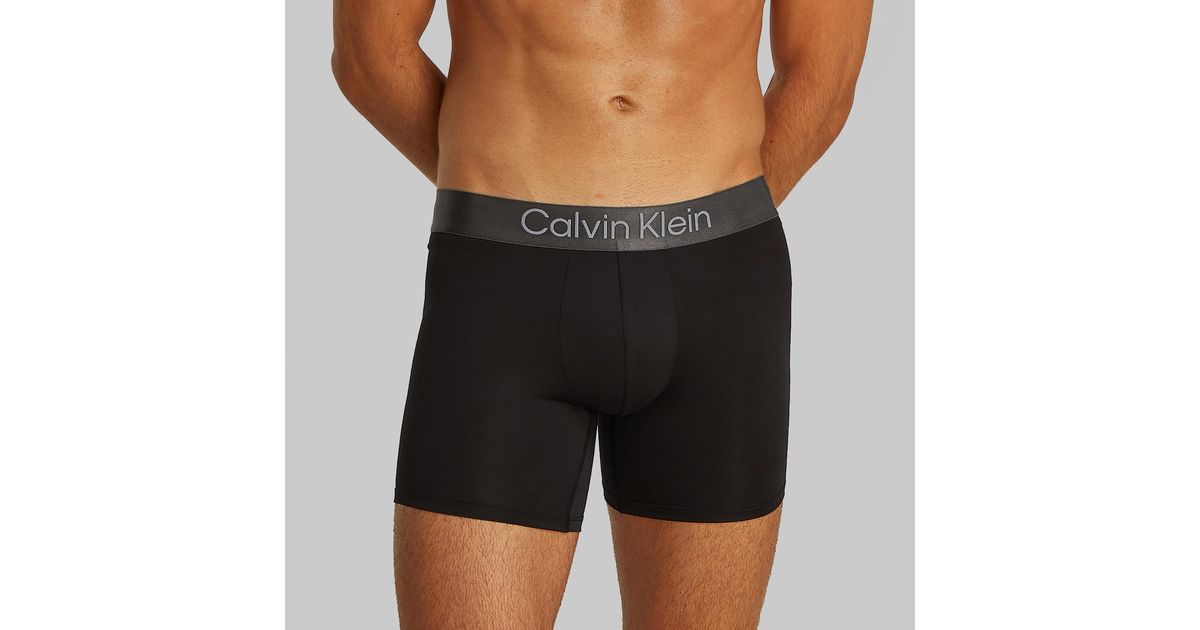 Calvin Klein 3-Pack Brushed Cotton-Blend Jersey Boxer Briefs in Black