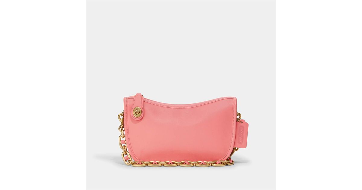 COACH Glovetanned Leather Swinger Bag in Pink Lyst