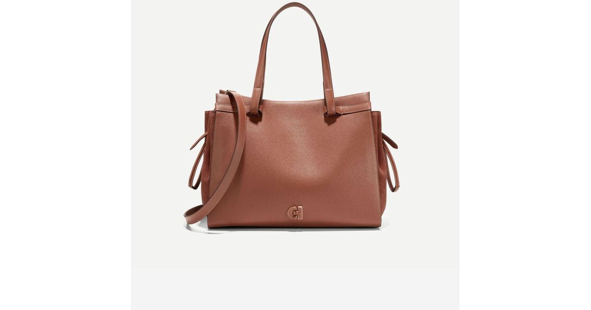Cole Haan Grand Ambition Side cinch Satchel in Brown Lyst