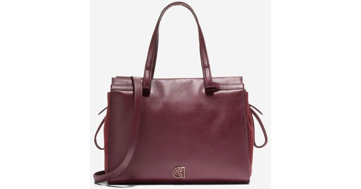 Cole Haan Grand Ambition Side-cinch Satchel in Purple | Lyst