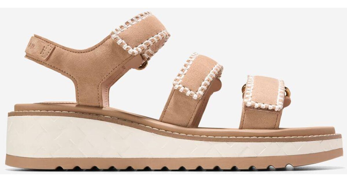 Cole Haan Women's Grandprø Daylin Wedge Triple Strap Sandals