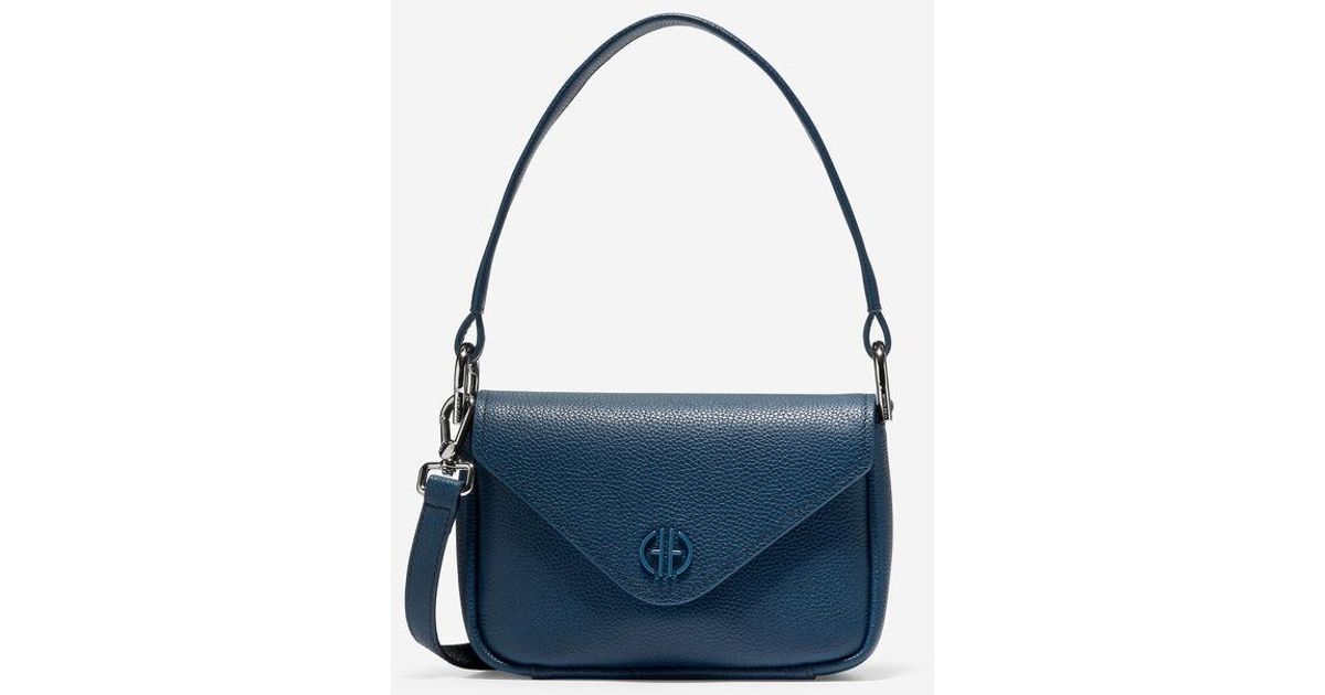 Cole Haan Leather Mini Flap Bag in Blue | Lyst