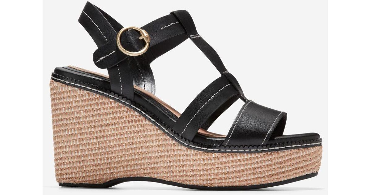Cole haan top black wedge sandals