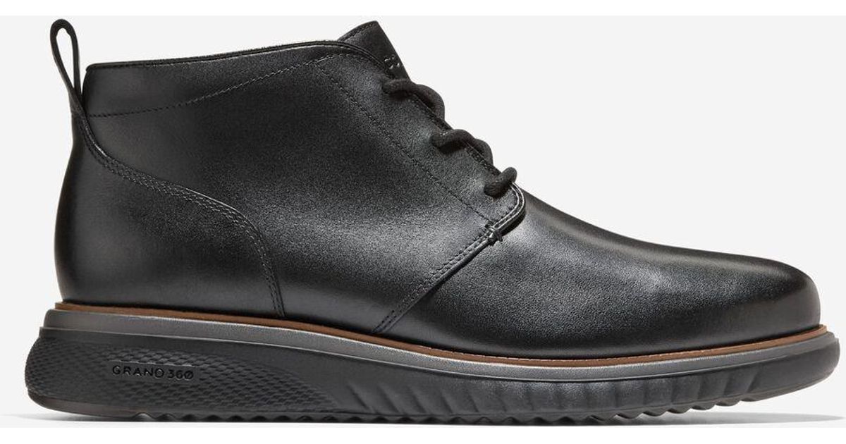 Cole Haan Zerogrand Chukka Boots Mens 10 Black Leather Desert Shoes C23250 Black Cole Haan Zerogrand Boots for Men for sale | eBay main image 4