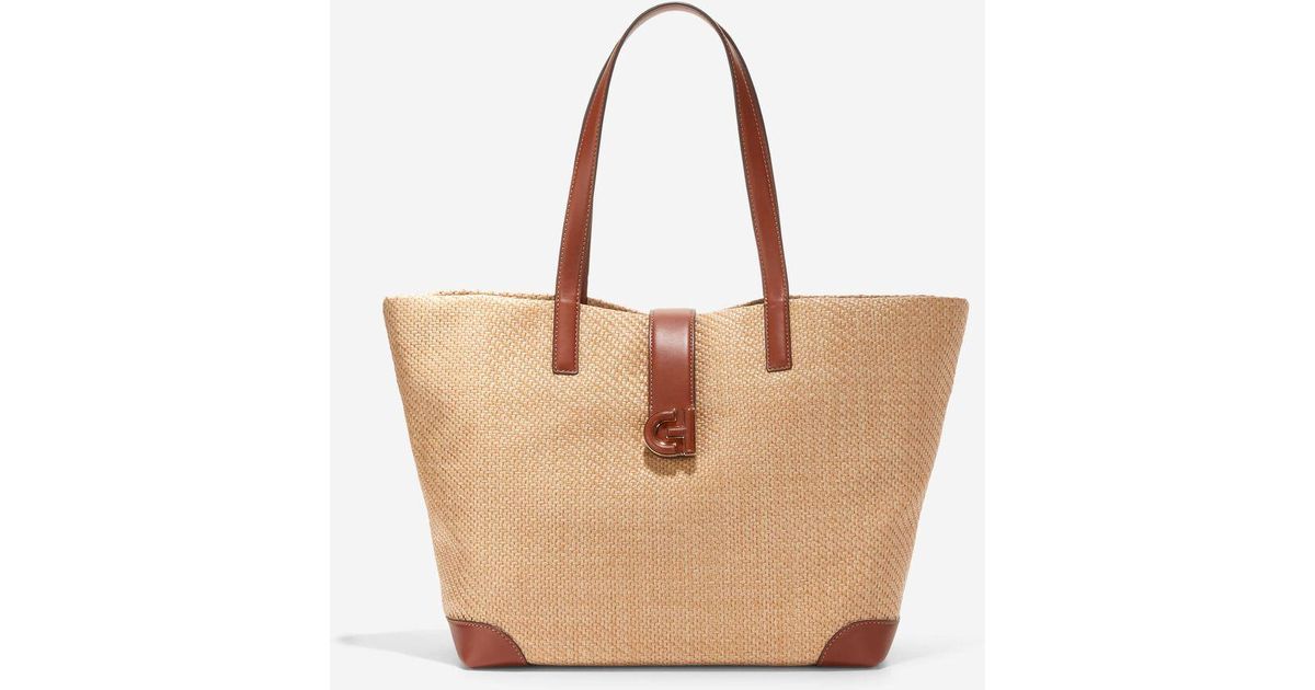 Cole Haan Classic Straw Tote Bag in Natural | Lyst