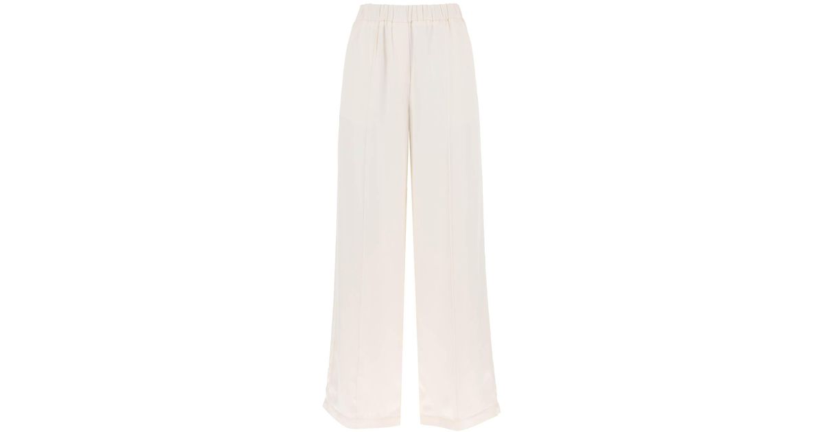 Loewe Silk Pajama Pants in White | Lyst