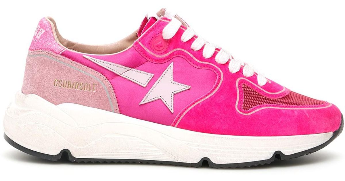Golden Goose Leather Running Sole Sneakers in Fuchsia,Pink (Pink) - Lyst