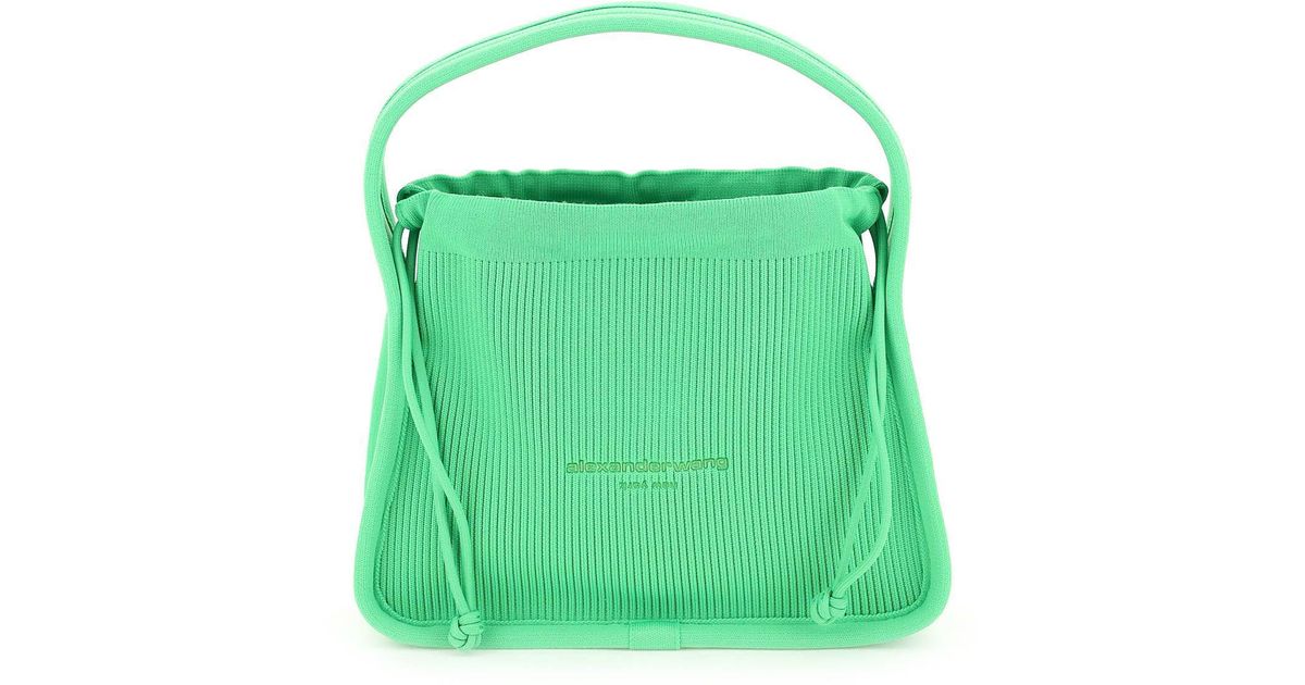 Alexander Wang Rib-knit Ryan Small Handbag in Green | Lyst