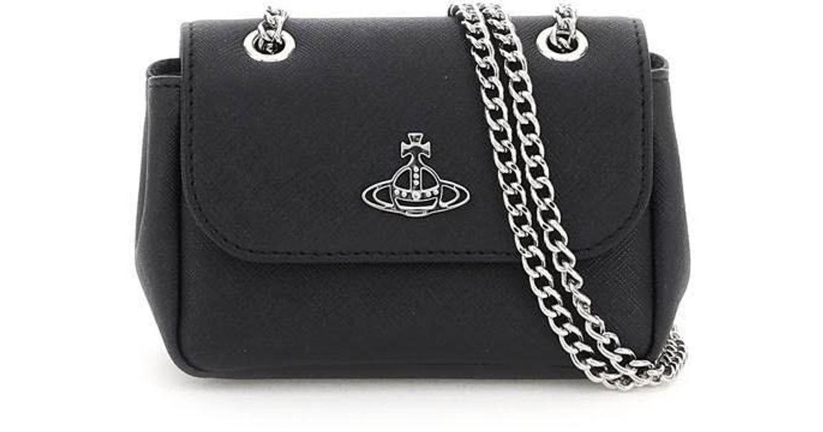Vivienne Westwood Saffiano Faux Leather Mini Bag in Black Lyst Canada