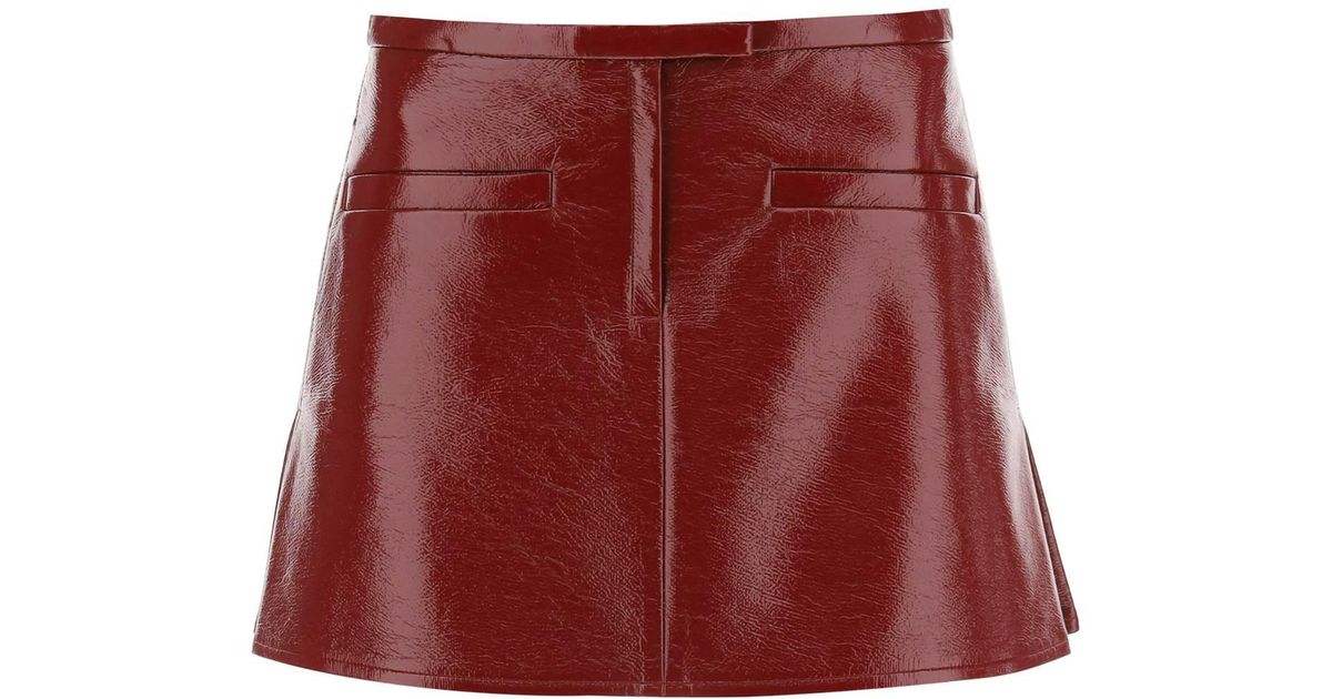 Courreges Courreges Vinyl Mini Skirt in Red | Lyst