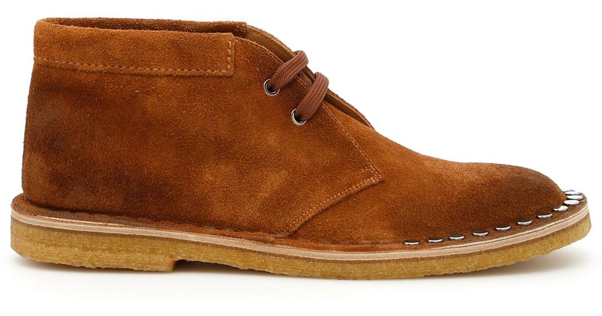 Prada Suede Desert Boots in Brown for Men - Lyst