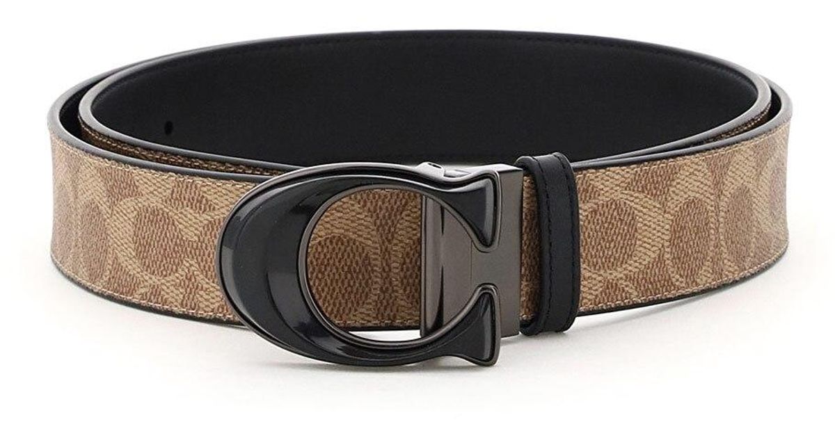COACH Leather Signature Reversible Tailored Belt for Men Lyst