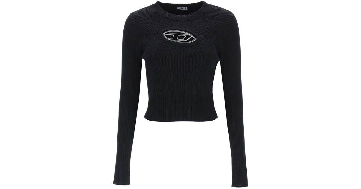 DIESEL Logo Cutout Top in Black Lyst
