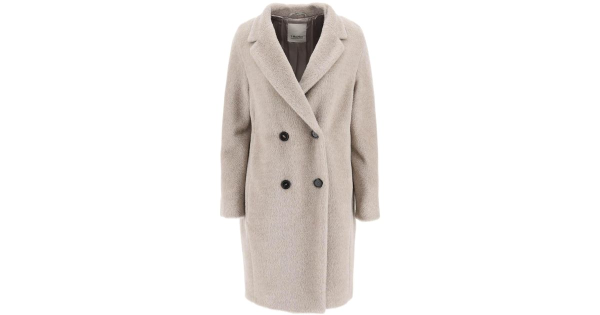 Max Mara 'roseto' Wool And Alpaca Coat in Beige (Natural) | Lyst