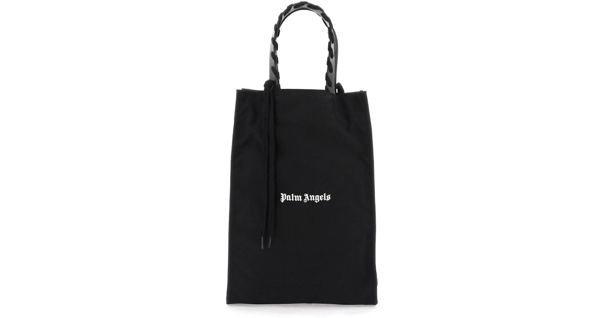 Palm Angels Embroidered Logo Tote Bag With in Black for Men Lyst