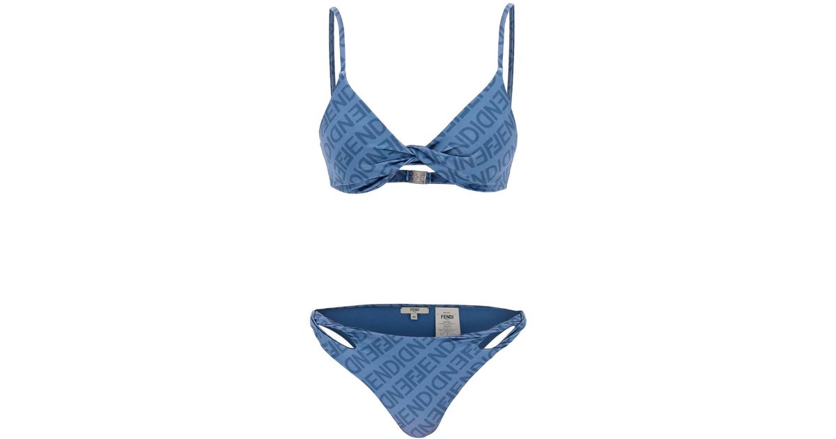 Fendi Lycra® Bikini Set in Blue Lyst