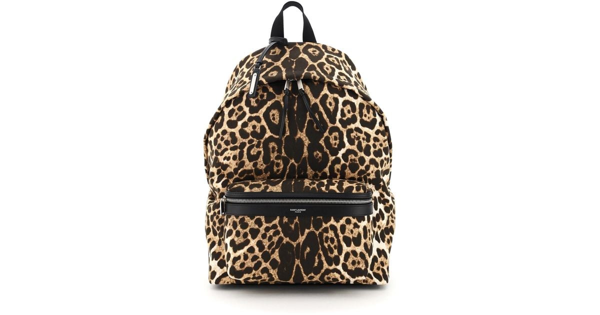 saint laurent leopard backpack