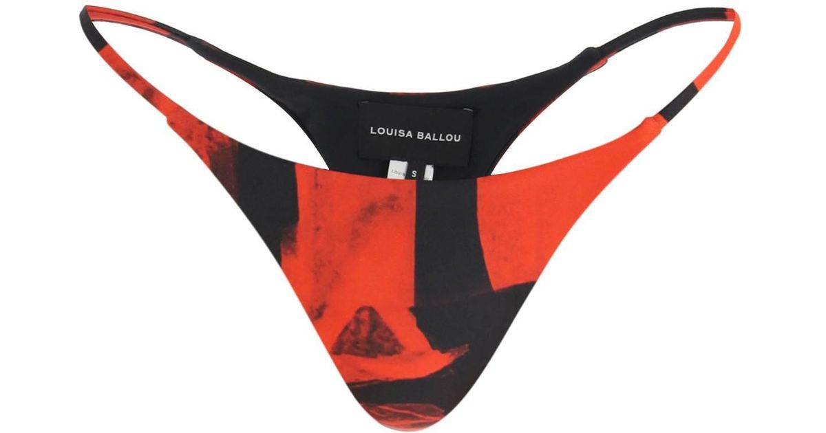 Louisa Ballou Bikini Briefs In Techno Jersey in Red | Lyst