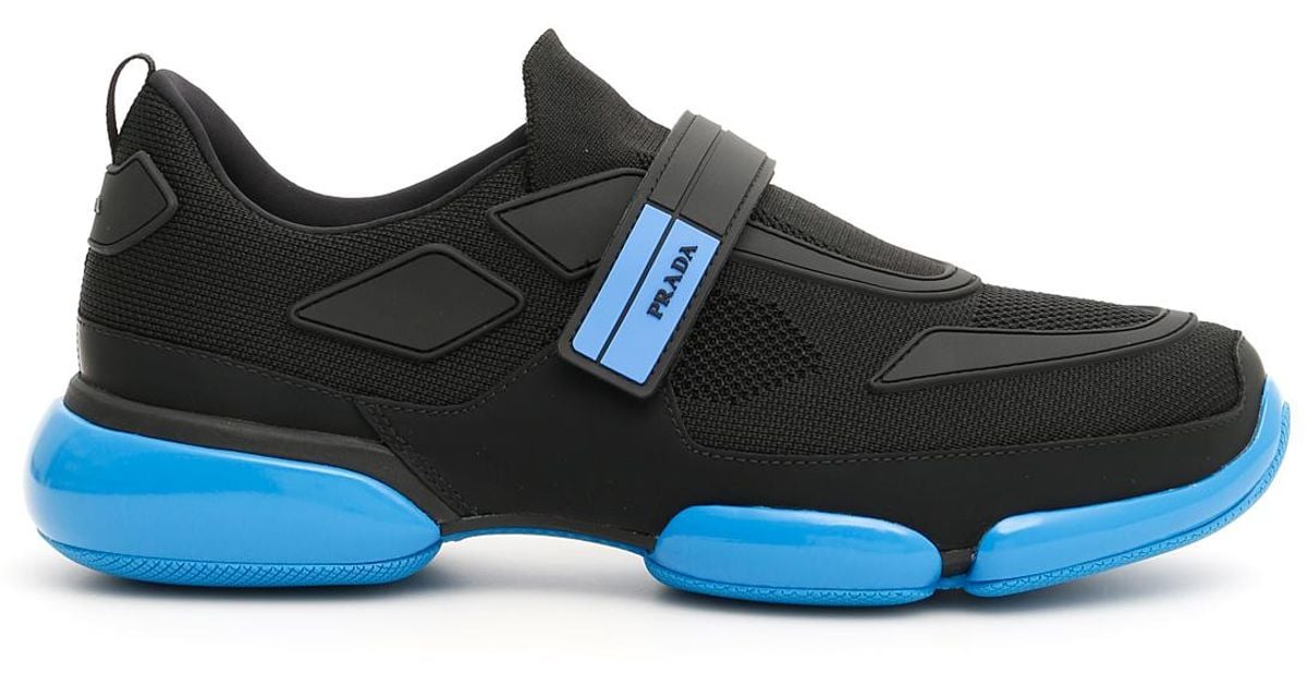 black and blue prada sneakers