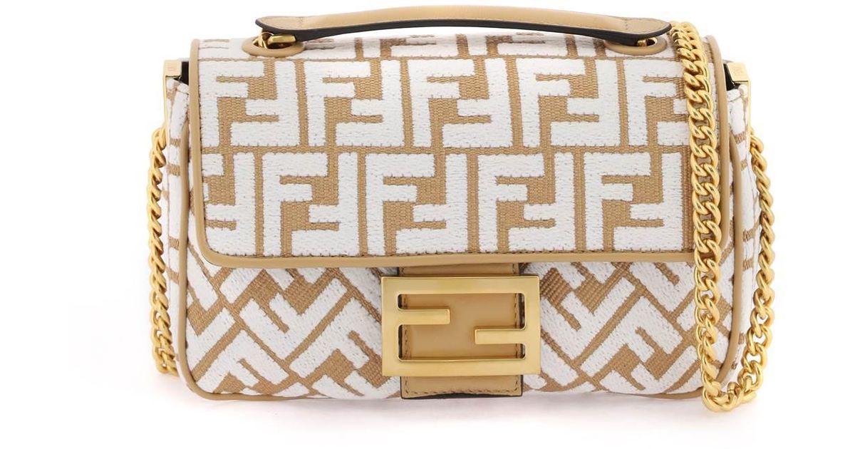 Fendi Chain Midi Baguette Bag in Metallic Lyst