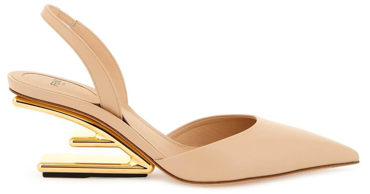 Fendi ' First' Slingback Pumps in Natural | Lyst