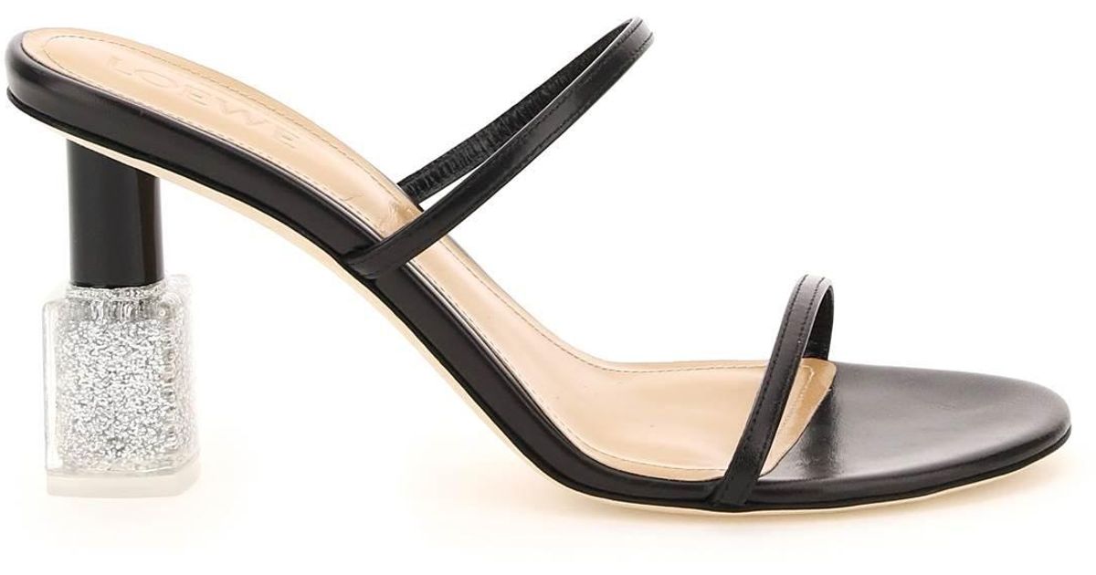 Loewe Nail Polish Heel Sandals in White Lyst