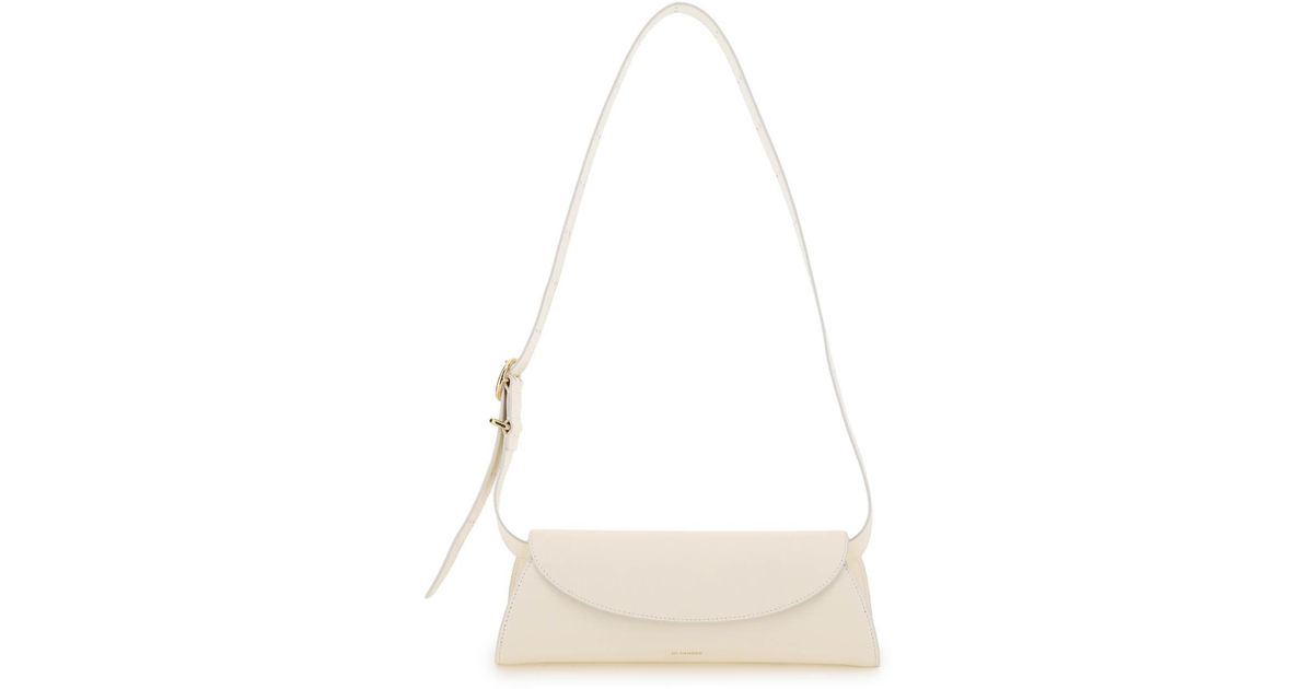 Jil Sander Small Cannolo Crossbody Bag in White | Lyst