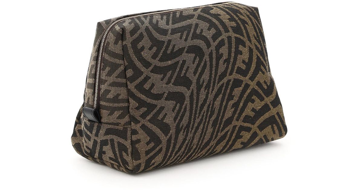 Fendi Ff Vertigo Beauty Pouch in Brown | Lyst