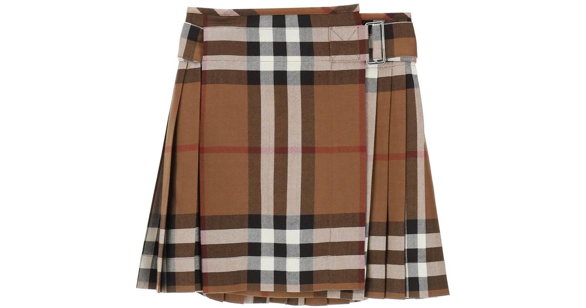 Brown plaid shop burberry skirt