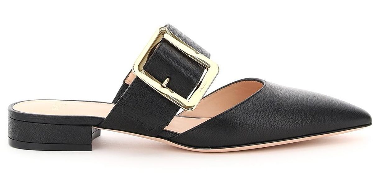 Bally Leather Jemina Flat Mules in Black - Save 46% | Lyst