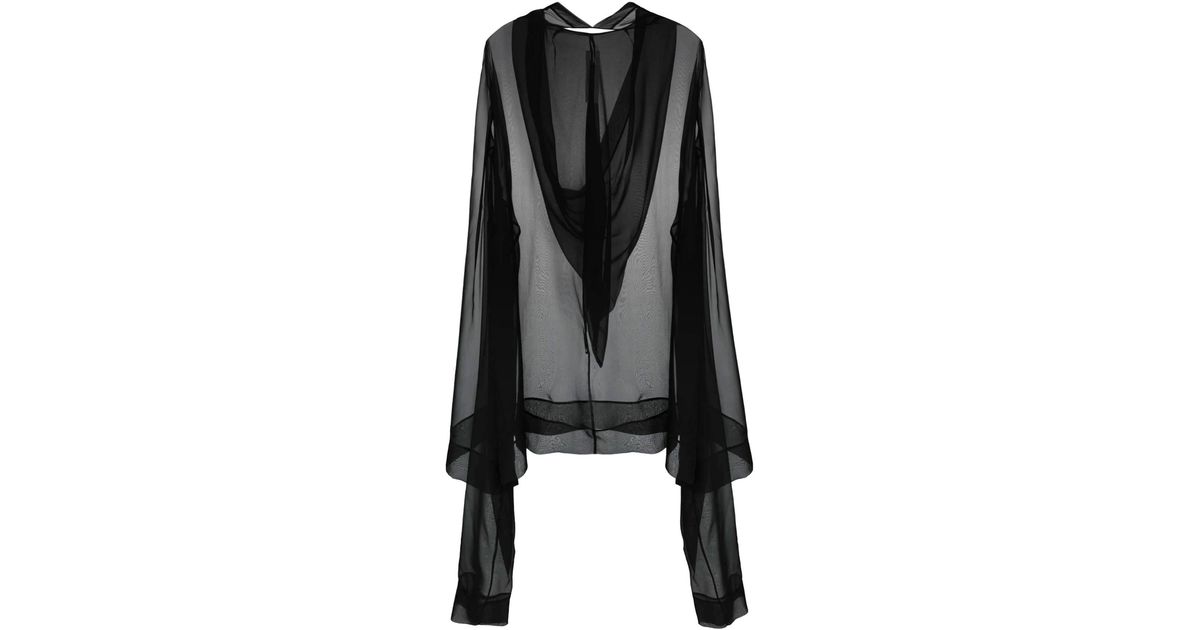 Rick Owens See Through Tunic Dress With Hood in Black | Lyst