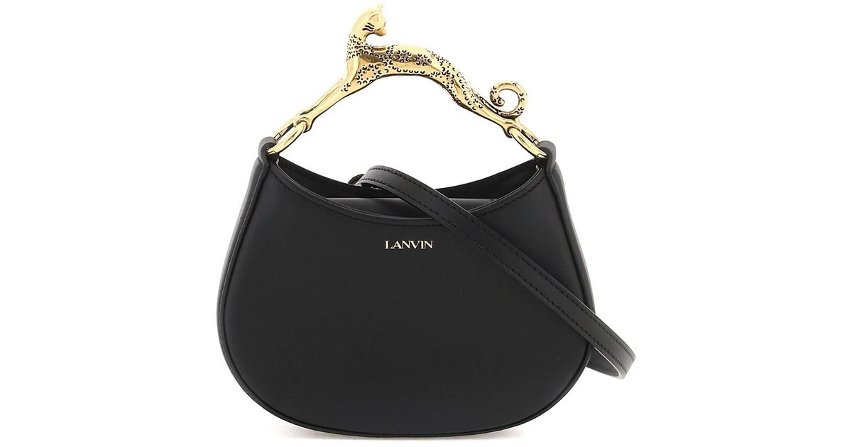 Lanvin Leather Small Hobo Cat Nano Bag in Black | Lyst