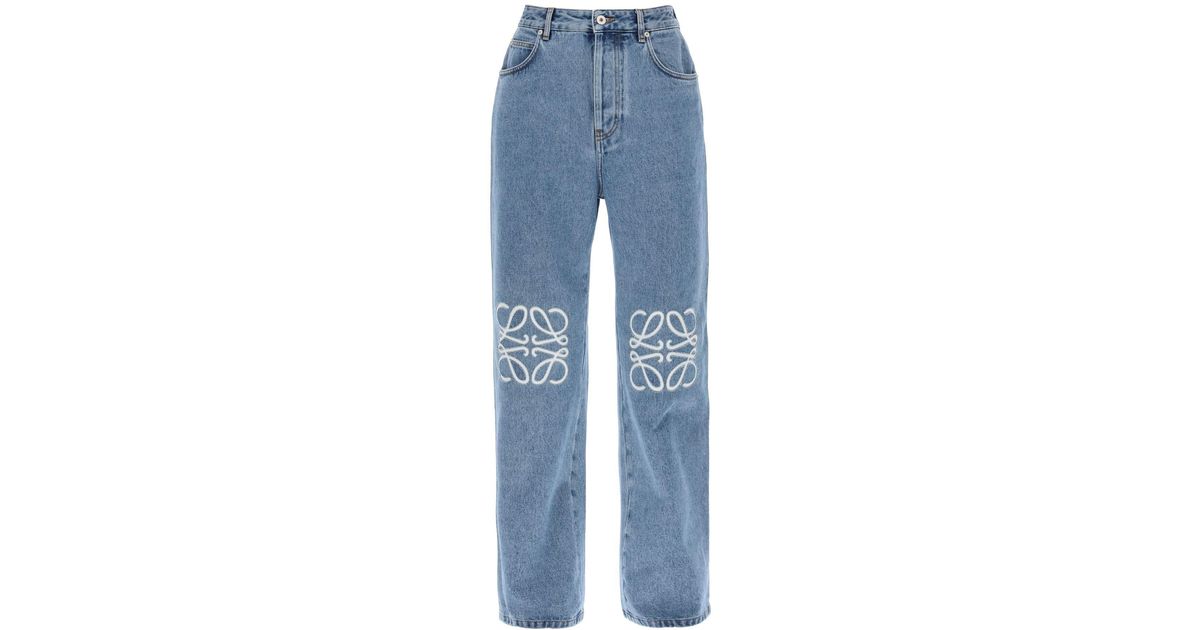 Loewe Anagram baggy Jeans in Blue for Men | Lyst