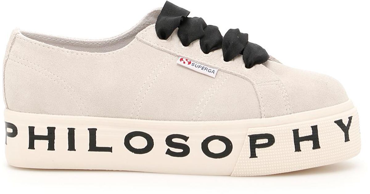 Philosophy Suede Superga Sneakers in White | Lyst