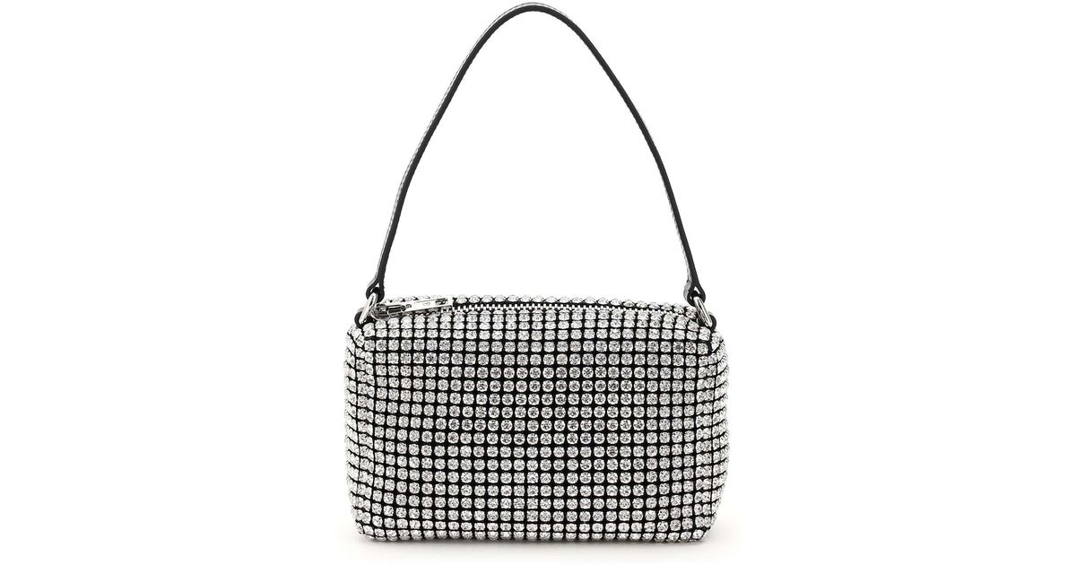 Alexander Wang Heiress Medium Pouch In Rhinestone Mesh in Black | Lyst