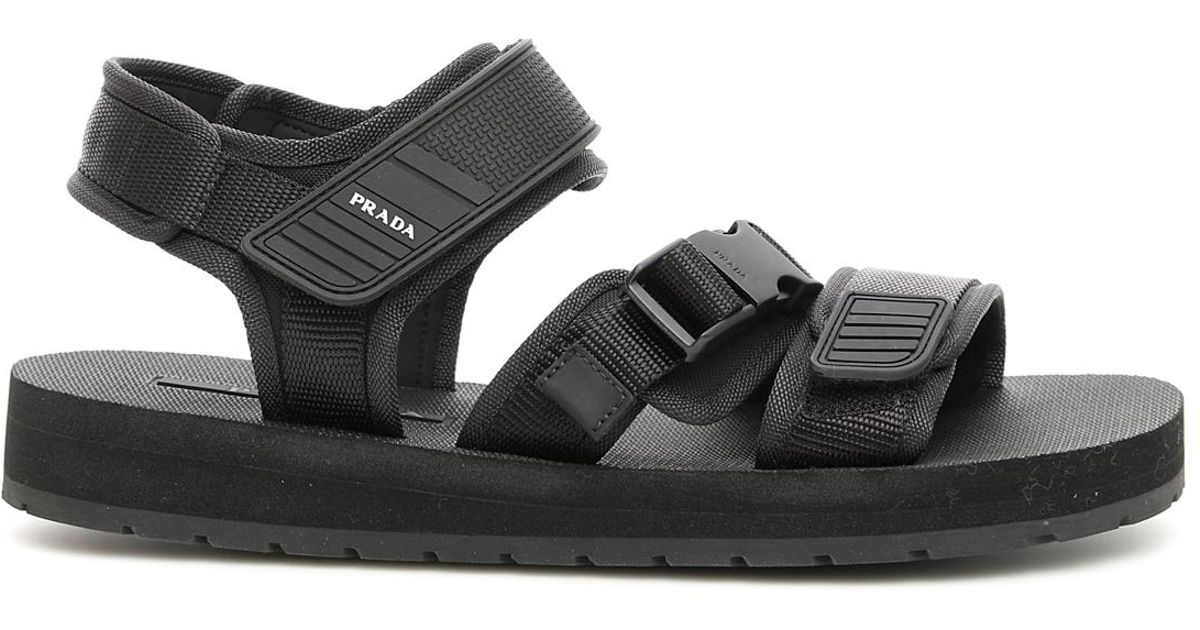 prada black tech sandals