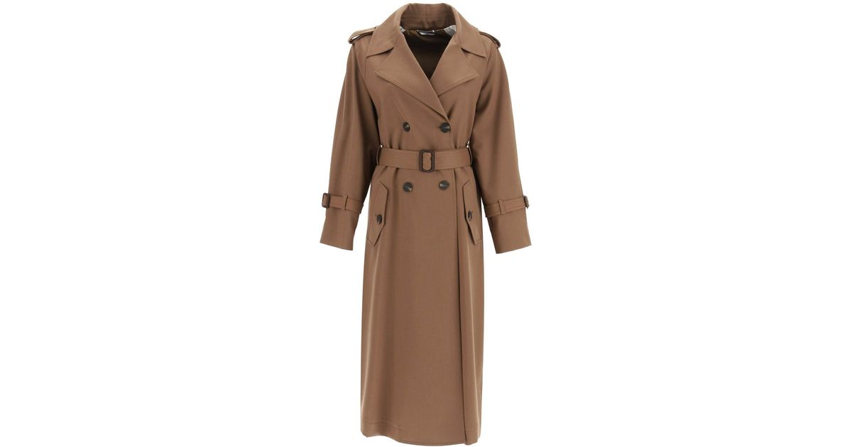 Weekend by Maxmara barni Long Double breasted Trench Coat in Brown Lyst Australia