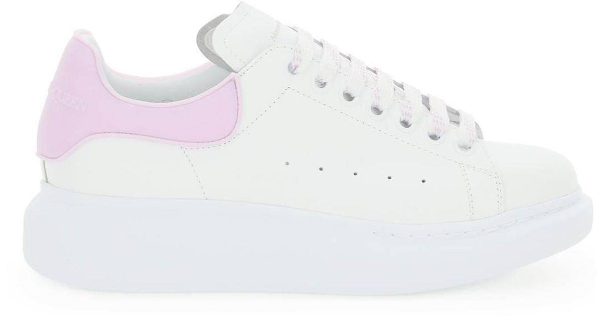 Alexander McQueen Rubber Heel Oversized Sneakers in White,Purple 