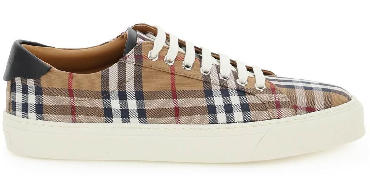 Burberry Check Canvas Sneakers for Men | Lyst