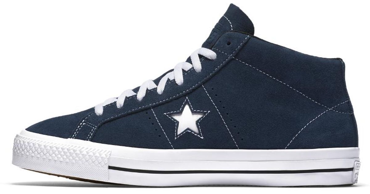 Converse Cons One Star Pro Suede Mid Top Men's Skateboarding Shoe in Navy ( Blue) for Men | Lyst