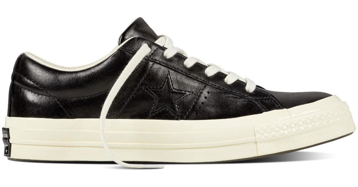 converse black leather one star