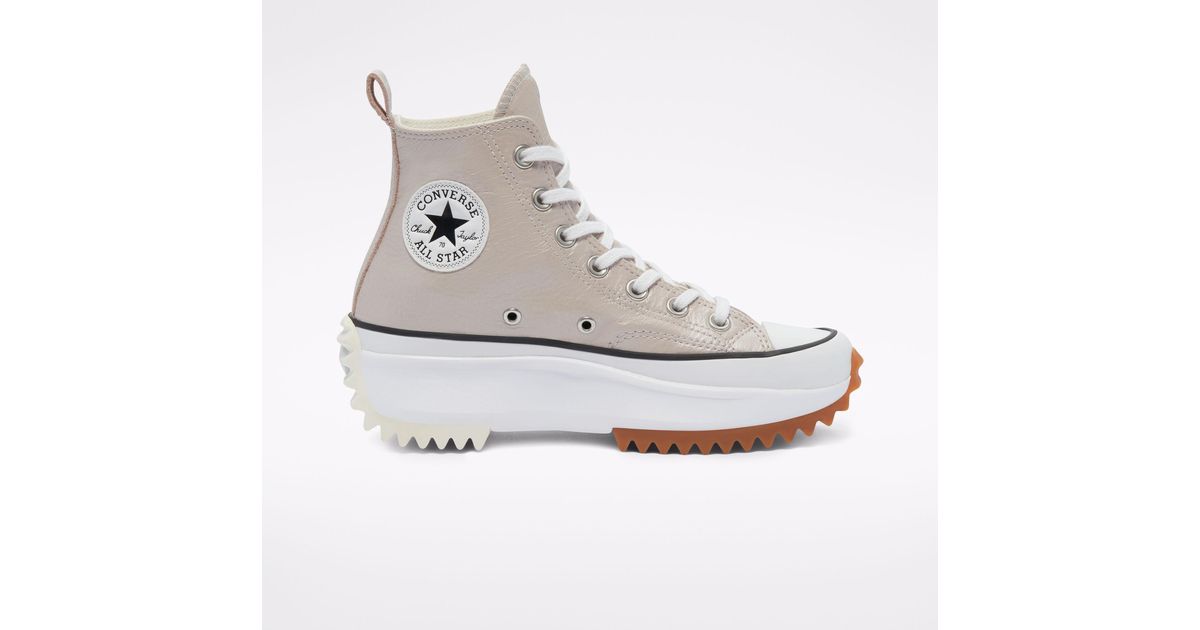 Metallic Classics Run Star Hike High Top Cuir Converse en coloris Rose | Lyst
