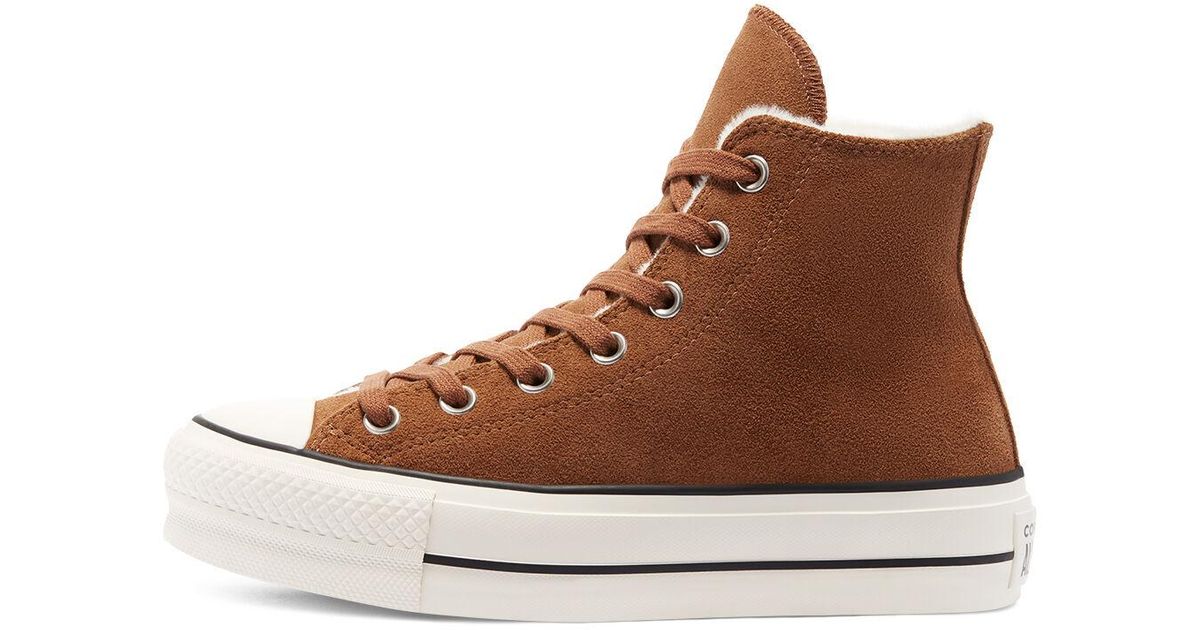 Converse Cozy Club Platform Chuck Taylor All Star High Top in Brown | Lyst  UK