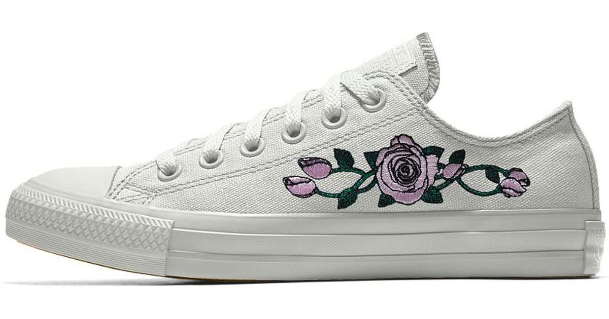 converse custom chuck taylor all star rose embroidery high top