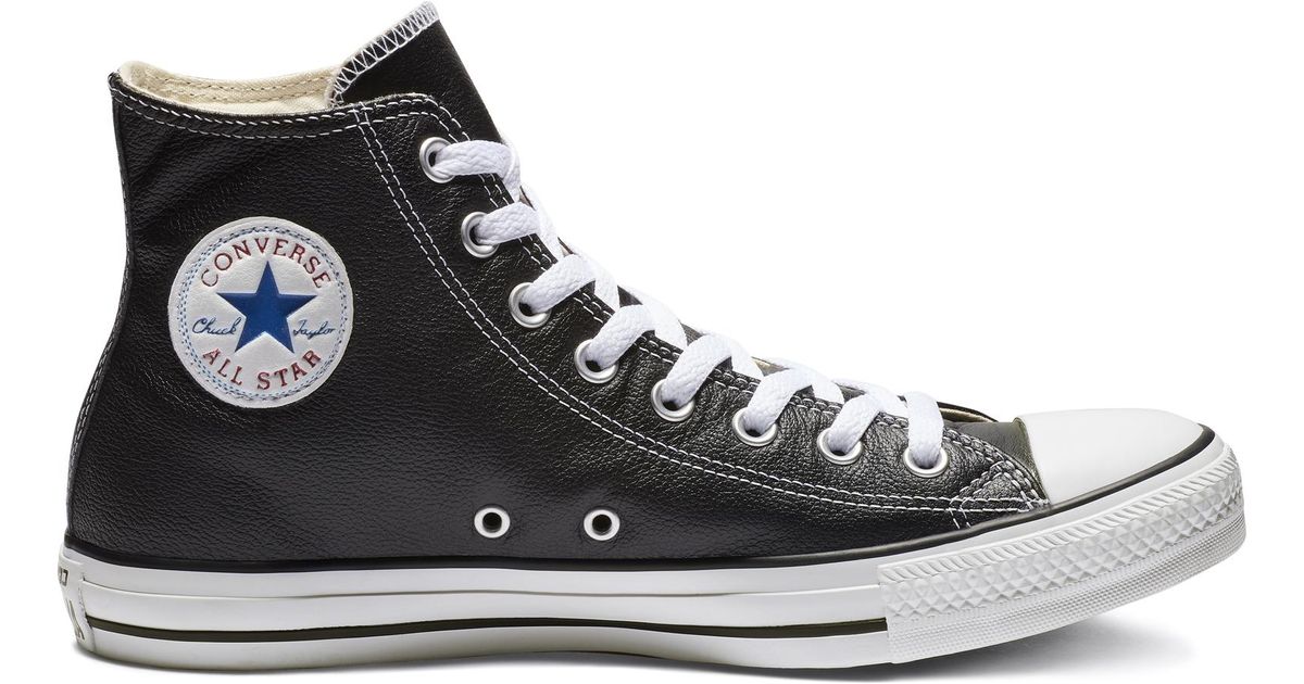 Converse Chuck Taylor All Star Leather High Top in Black for Men - Lyst